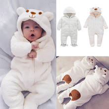 Фланелевый комбинезон с мультяшным медведем для новорожденных, зимняя одежда для новорожденных мальчиков, толстый комбинезон для кроватки, домашняя пижама для маленьких девочек, комбинезон 2024 - купить недорого