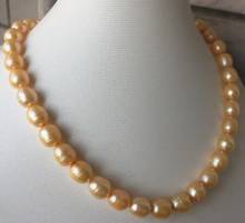 9-10mm south sea baroque gold pearl necklace 18inch 14k 2024 - buy cheap