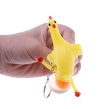 Novelty Halloween Funny Gadgets Toys Vent Chicken Whole Egg Laying Hens Crowded Stress Ball Key chain Kids Toys Fun Stress Ball 2024 - buy cheap