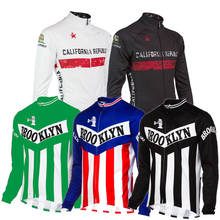 Retro Cycling Jersey men long sleeve winter fleece and no fleece red black white classic cycling clothing maillot ciclismo mtb 2024 - buy cheap