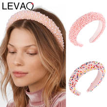 LEVAO Baroque Crystal Beads Women Headband Fashion Hair Band Sponge Thicken Bezel Turban Girls Hair Accessories Pearl Hair Hoop 2024 - buy cheap