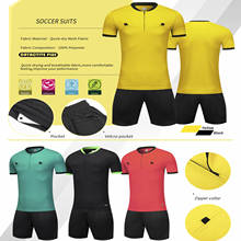 Adult Soccer Jersey Set Referee's Uniform Short Sleeve Set Football Shirt Sportswear Training Suits 2024 - купить недорого