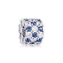 Berloque 100% prata esterlina 925 azul & claro brilhante pingente encaixe pandora pulseira contas mulheres diy fabricação krínio atacado 2024 - compre barato