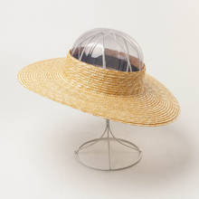 Chapéu de verão de aba larga, chapéu de palha trigo air, viseira de rabo de cavalo feminino, chapéu de praia proteção solar, derby, chapéu de viagem 2024 - compre barato