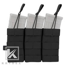 KRYDEX Tactical Modular Triple Open Top Mag Pouch 5.56 .223 4 Colors Optional Military Shooting MOLLE PALS Mag Carrier Black 2024 - buy cheap