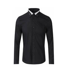 Camisa casual masculina, camiseta estilosa preta e branca com gola 2024 - compre barato