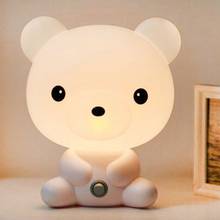 Decoração dos desenhos animados luz da noite bonito urso panda candeeiro de mesa led crianças presentes do bebê dormir lâmpada para o quarto cabeceira iluminação interior 2024 - compre barato