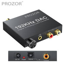 PROZOR 192kHz Digital to Analog Audio Converter Optical Coaxial SPDIF Toslink to Stereo L/R RCA 3.5mm Audio DAC with Volume Knob 2024 - buy cheap