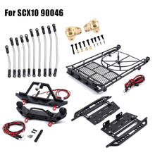 Rack de teto de metal resistente para carro, para-choque dianteiro e traseiro, pedal lateral de metal para rc, scx10 ii 1/10, 1/10 2024 - compre barato