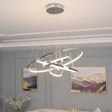 NEO Gleam Chrome/Gold Plated Circel Rings modern led pendant lights for dining living room pendant lamp lamparas modernas 2024 - buy cheap