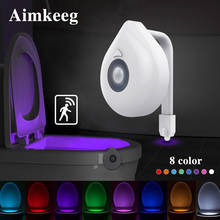 Aimkeeg Toilet Battery Powered Backlight RGB 8 Color Changeable Led Motion Sensor Toilet Light Ambient Night Light for Bathroom 2024 - buy cheap