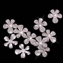 Crafts Embellishments Crystal Alloy Rhinestone Charms Flower Buttons Gift Garments Headband DIY Pack of 10PCS 2024 - buy cheap