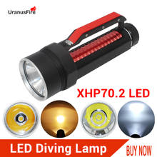 Linterna LED de alto lúmenes para pesca submarina, luz amarilla/blanca, XHP70.2, 26650, 32650, XHP70 2024 - compra barato