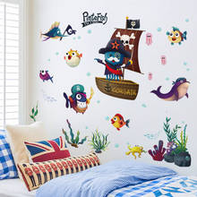 Underwater World Wall Stickers Boy Girl Kids Room Bedroom Bathroom Decor Aesthetic Waterproof Wallpaper Baby Gift Poster Art 2024 - buy cheap