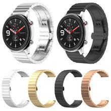 Pulseira de metal para huawei relógio gt/gt2 46mm banda inteligente pulseira de aço inoxidável para ticwatch pro 3 gps/gtx/e2 pulseira correa 2024 - compre barato