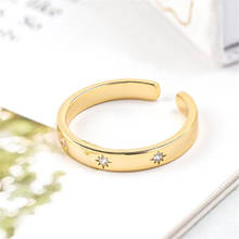 Fashion Personality Minimalist Style Inlaid Zircon Silver Plated Jewelry Simple Design Ins Golden Sun Opening Rings R688 2024 - buy cheap