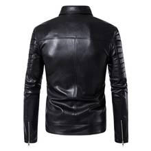 Jaqueta de couro para motocicleta masculina, casaco de couro falso, estilo punk, para outono e inverno, tamanhos grandes 2024 - compre barato