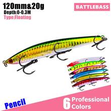 BATTLEBASS погружающийся карандаш Bay RUF MANIC FISH stickbait, приманка для рыбалки, длинные приманки 120 мм, 20 г, морские окуни, морская вода, жесткие приманки блесны 2024 - купить недорого