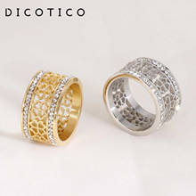 Dicotico goldcolor aço inoxidável anillos mujer bohemia zircon anéis de flores para as mulheres anéis de casamento feminino jóias 2020 2024 - compre barato