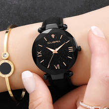 New 2019  Analog Quartz Diamond Wrist Watch Clock Fashion Women 's Leather Band Luxury Watches Women Dress Bracelet Watch 2024 - buy cheap