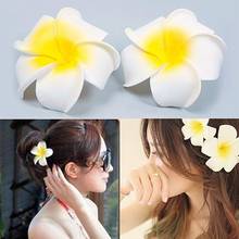 2 Pcs Hawaiian Foam Flower Bridal Wedding Party Hair Clip White Plumeria Decor Hairpins Headdress Beauty Accessories 2024 - купить недорого