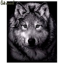 Completo quadrado/broca redonda 5d diy pintura de diamante lobo animal 3d imitação de diamante mosaico de ponto de cruz decoração de casa 2024 - compre barato