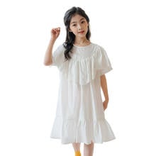 YourSeason 2021 Teenager White Girls Cotton Dress Clothes Children Baby Fashion Princess Dresses 6 To 16 Years 2024 - buy cheap