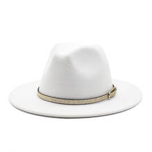Sombrero de fieltro de lana para hombre y mujer, gorro de fieltro de Jazz de ala ancha, estilo Retro, Color sólido, Formal, 56-61cm 2024 - compra barato