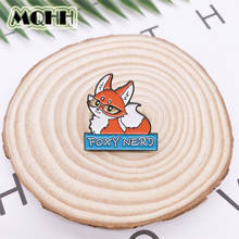 Cartoon cute sweet animal enamel brooch fox letter pin custom alloy badge clothes bag accessories jewellery gift for friends 2024 - buy cheap