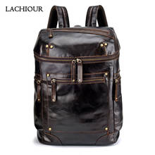 Men's Genuine Cowhide Leather Backpack Fashion Men Travel Latop Shoulder Bag Male Large Capcity Shcool Backpack Bags 2024 - buy cheap