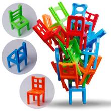 Bloques de equilibrio de silla pequeña para niños, juguete de bloques de montaje de plástico, sillas apilables, juego educativo familiar, juguete de entrenamiento de equilibrio, 18 Uds. 2024 - compra barato