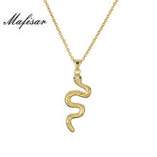 Mafisar alta qualidade corrente de ouro colar de aço inoxidável moda feminina bonito cobra pingente neckalce atacado 2024 - compre barato