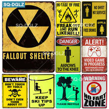 [SQ-DGLZ] FALLOUT SHELTER Metal Sign Vintage Metal Plaque Plate  Wall Decor DANGER Tin Signs Beware Poster Gift 2024 - buy cheap