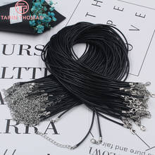 10PCS 2MM Iron+Wax Cord Black Color Rope Chain Necklace 45cm+5cm Extended Chain Lobster Clasp DIY Jewelry Accessories Wholesale 2024 - buy cheap