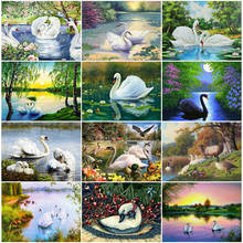 EverShine 5D Diamond Painting Full Drill Swan Diamond Embroidery Animal Mosaic Needlework Beaded Rhinestones Art Handicraft 2024 - buy cheap