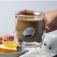 Coffee Cups Mug Gift Cute Bear Shaped Double Wall Glass Mugs Resistant Kungfu Tea Mug Milk Lemon Juice Cup Drinkware Child Lover 2024 - buy cheap