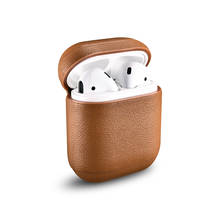 ICARER Nappa-funda protectora de cuero para Airpods 1 y 2, funda para auriculares Bluetooth, Fundas protectoras para Airpods 1 y 2 2024 - compra barato