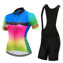 Conjunto de ropa de ciclismo para mujer, maillot y Culote de verano para bicicleta de montaña, traje deportivo, Kit de uniforme para el cuerpo, 2021 2024 - compra barato