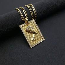 Hip Hop Black Color Stainless Steel Egyptian Pharaoh Queen Cleopatra Square Pendants Necklaces for Men Jewelry Drop Shipping 2024 - buy cheap