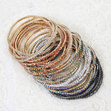 Luxury Multi-colored Stone Crystal Bracelet Set Bangle Atmosphere Gorgeous Elastic Rhinestone Trendy Accessories Party Wedding 2024 - buy cheap