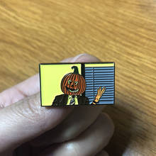 DDDwight pumpkin head Enamel Pin The Office Halloween Badge the pumpkin should rot off of my head in a month or two, right? 2024 - buy cheap