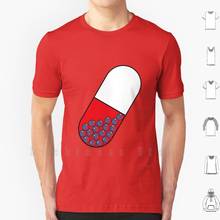 Red Happy Pill T Shirt DIY Cotton Big Size 6xl Menhera Pill Capsule Aesthetic Red Japanese Anime Cartoon Pretty Death Cool Menta 2024 - buy cheap