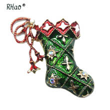 RHao New Arrival Christmas Shoes Brooches for Women Girls Dress Coat Clothes jewelry buckles men corsage christmas gifts hat pin 2024 - buy cheap