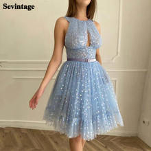 Sevintage Blue Hearty Mini Prom Dress Draped Gathered Top V-Shape Back Homecoming Dresses Open Front Graudation Party Gowns 2024 - buy cheap