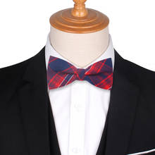 Pajarita de algodón para hombre y mujer, corbatas a cuadros para fiesta, boda, corbata informal ajustable 2024 - compra barato