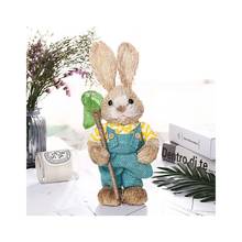 Cute Straw Rabbit Bunny Easter Decorations Holiday Home Garden Wedding Ornament 2024 - buy cheap