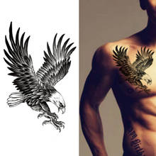 Водостойкие Временные татуировки с орлом, боди-арт на руку, плечо, грудь, временные тату-наклейки для мужчин/wo, Переводные татуировки для мужчин 2024 - купить недорого