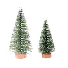 Mini árbol de Navidad de pino con Base de madera, decoración de Mesa para el hogar, cedro de seda de Sisal 2024 - compra barato