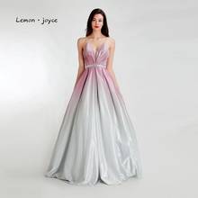 Lemon joyce Prom Dresses 2020 V-neck Sexy Backless Simple Evening Party Gowns Plus Size vestidos de gala 2024 - buy cheap