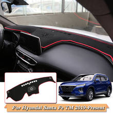 Car Styling Dashboard Protective Mat Shade Cushion Photophobism Rose Pattern Carpet For Hyundai Santa Fe TM 2019-Present 2024 - buy cheap